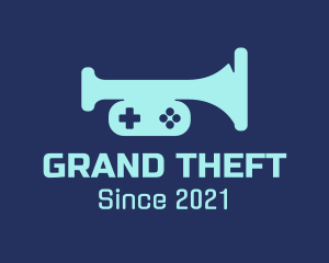 Musical - Blue Gaming Trumpet logo design
