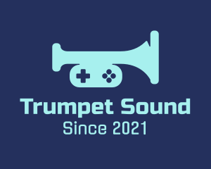 Trumpet - Blue Gaming Trumpet logo design