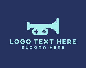 Concert - Blue Gaming Trumpet logo design