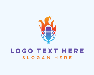 Vlogger - Flaming Mic Studio logo design