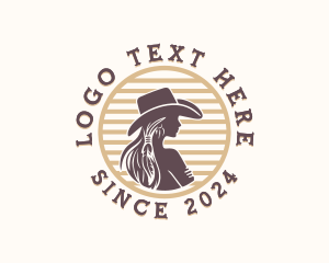 Saloon - Western Rodeo Cowgirl logo design