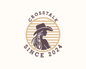 Western Rodeo Cowgirl Logo