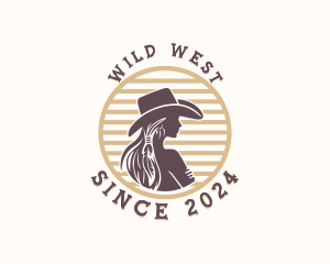 Western Rodeo Cowgirl logo design