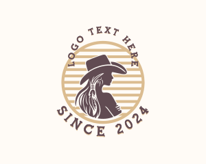 Western Rodeo Cowgirl Logo