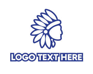 Native - Blue Native American logo design