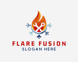 Flare - Heat Cooling Repair Tools logo design