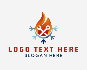Flame - Heat Cooling Repair Tools logo design