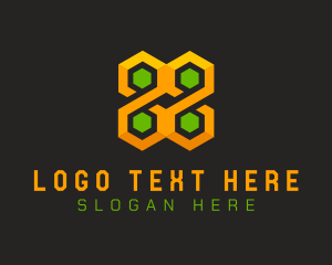 Cyber - Hexagonal Cube Tech logo design