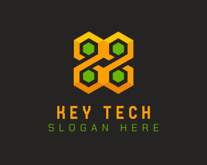 Hexagonal Cube Tech logo design