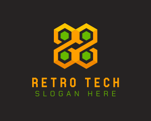 Hexagonal Cube Tech logo design