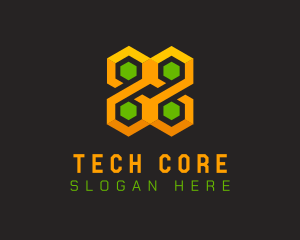 Hexagonal Cube Tech logo design