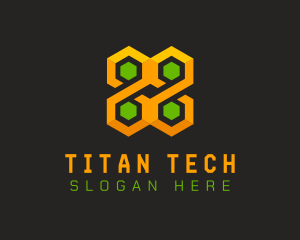 Hexagonal Cube Tech logo design