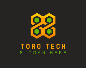 Hexagonal Cube Tech logo design