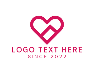 Romantic - Love Heart Dating logo design