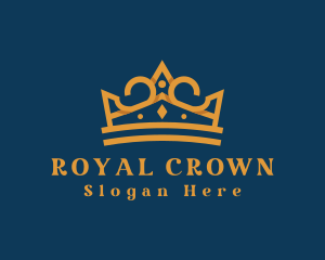 Gold Royal Crown logo design