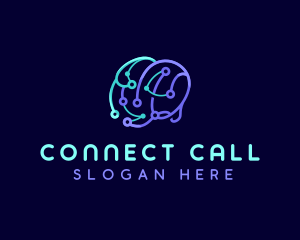 Network Connection Brain logo design