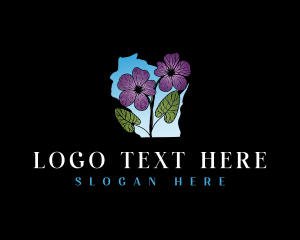 Thimbleberry - Wisconsin Botanical Flower logo design