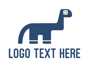 Dinosaur - Blue Digital Dinosaur logo design