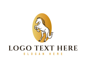 Equestrian - Golden Horse Polo logo design