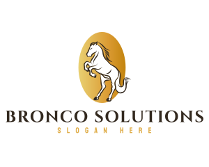 Bronco - Golden Horse Polo logo design