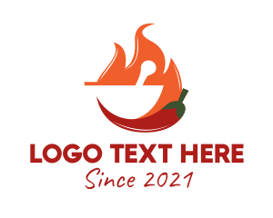 Kitchen - Hot Spicy Pepper logo design