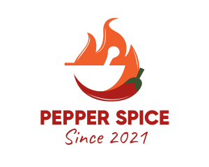 Pepper - Hot Spicy Pepper logo design