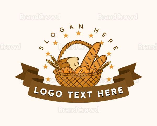 Bakery Pastry Bread Basket Logo