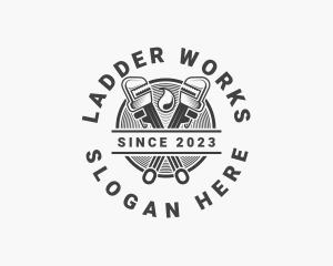 Hipster Wrench Plumber logo design