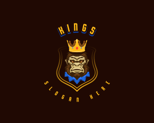 Gorilla King Crown logo design