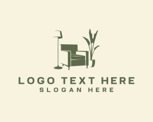 Indoor Plant - Chair Furniture Interior Design logo design