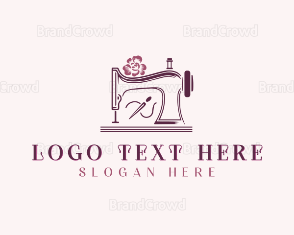 Seamstress Dressmaker Sewing Machine Logo