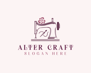 Seamstress Dressmaker Sewing Machine logo design