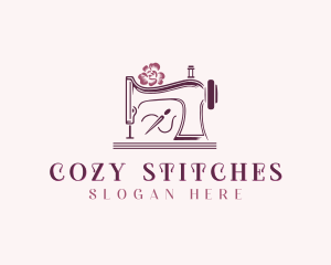 Seamstress Dressmaker Sewing Machine logo design