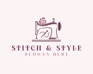 Seamstress Dressmaker Sewing Machine logo design