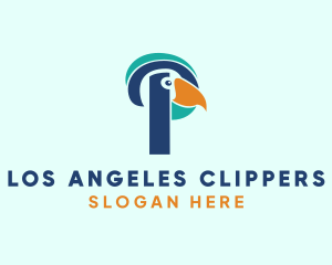 Tropical Bird Parrot Letter P Logo