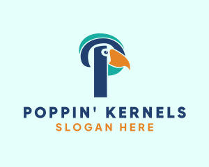 Tropical Bird Parrot Letter P logo design