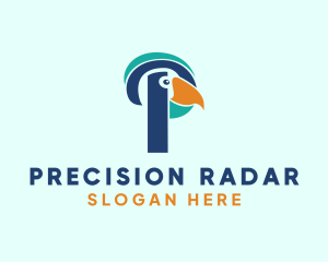 Tropical Bird Parrot Letter P logo design