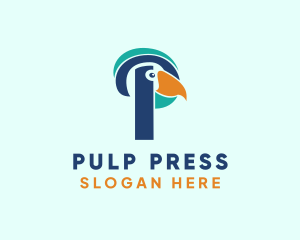 Tropical Bird Parrot Letter P logo design