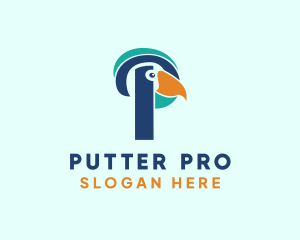 Tropical Bird Parrot Letter P logo design