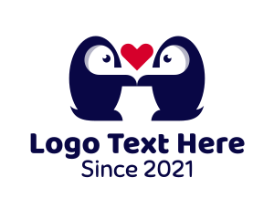 Arctic - Penguin Bird Heart logo design