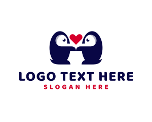 Zoo - Penguin Bird Heart logo design