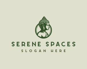 Serene - Buddha Statue Religion logo design