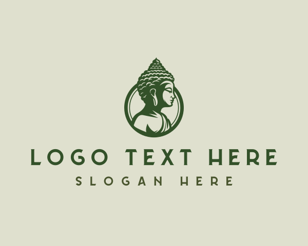 Enlightenment - Buddha Statue Religion logo design