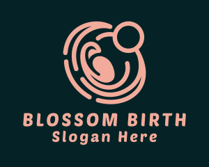 Obstetrics - Pink Mother & Baby logo design