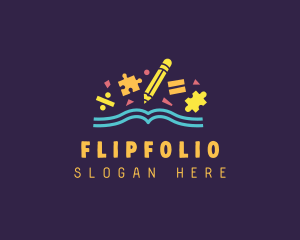 Flipbook - Kindergarten Learning Book logo design