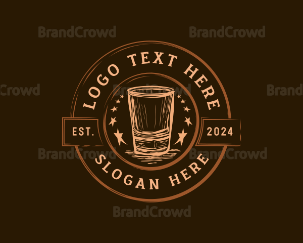 Liquor Shot Glass Brewery Logo