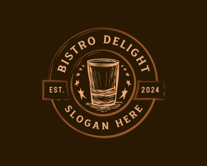 Liquor Shot Glass Brewery logo design