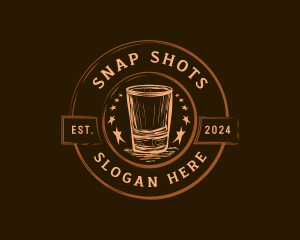 Liquor Shot Glass Brewery logo design