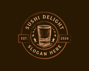 Liquor Shot Glass Brewery logo design