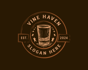 Liquor Shot Glass Brewery logo design